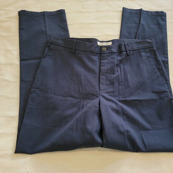 Goodthread Mens Navy Blue Straight Fit Cotton Wrinkle Free Chino Pant Sz 36W 32L - Picture 4 of 9